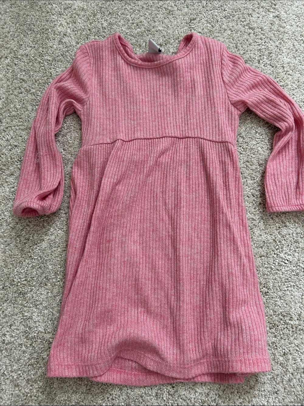 Old Navy Pink Ribbed Long-Sleeve Girls' Casual Dress
